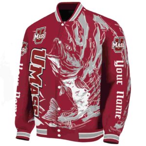 custom umass minutemen fishing passion red white jacket best selling
