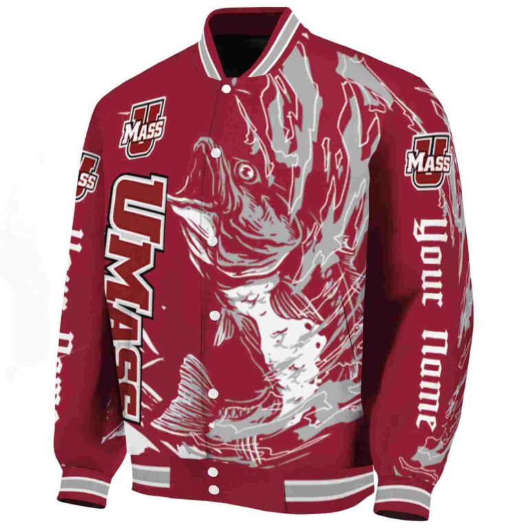 custom umass minutemen fishing passion red white jacket best selling