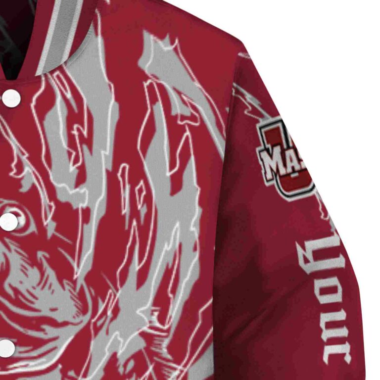 custom umass minutemen fishing passion red white jacket premium grade