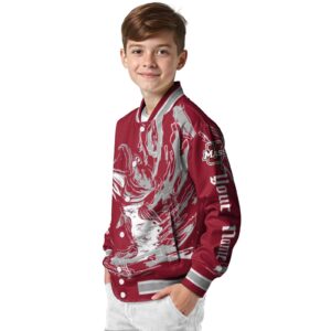 custom umass minutemen fishing passion red white jacket trendy