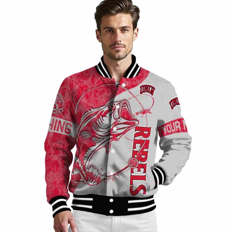 custom unlv rebels fishing rod gray jacket high quality
