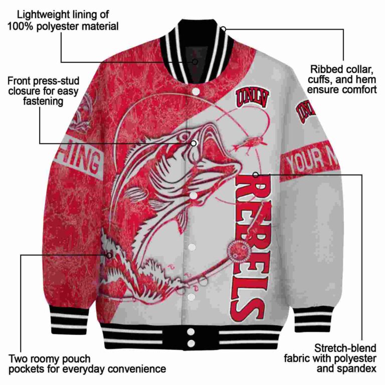 custom unlv rebels fishing rod gray jacket new arrival
