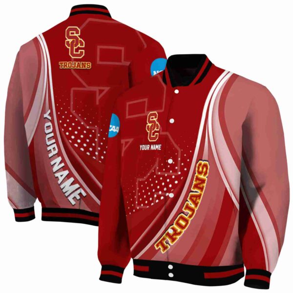 custom usc trojans wave patterns red jacket fashion forward