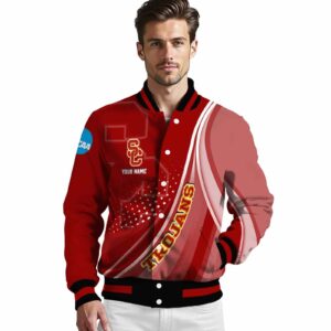 custom usc trojans wave patterns red jacket high quality