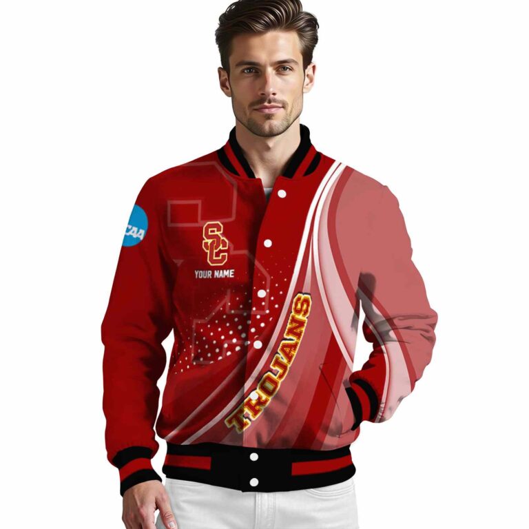 custom usc trojans wave patterns red jacket high quality
