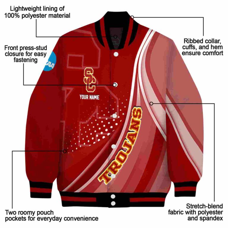custom usc trojans wave patterns red jacket new arrival