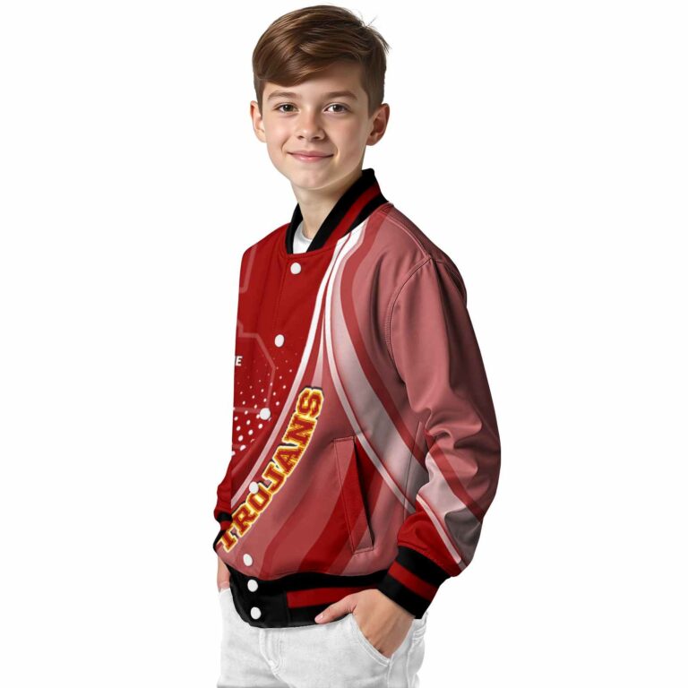 custom usc trojans wave patterns red jacket trendy