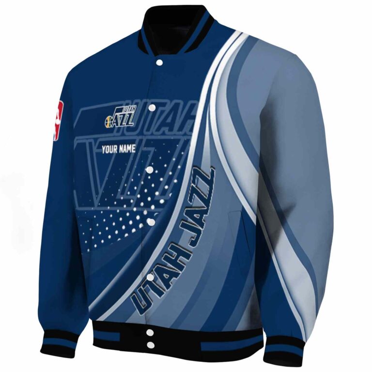 custom utah jazz wave patterns navy jacket best selling