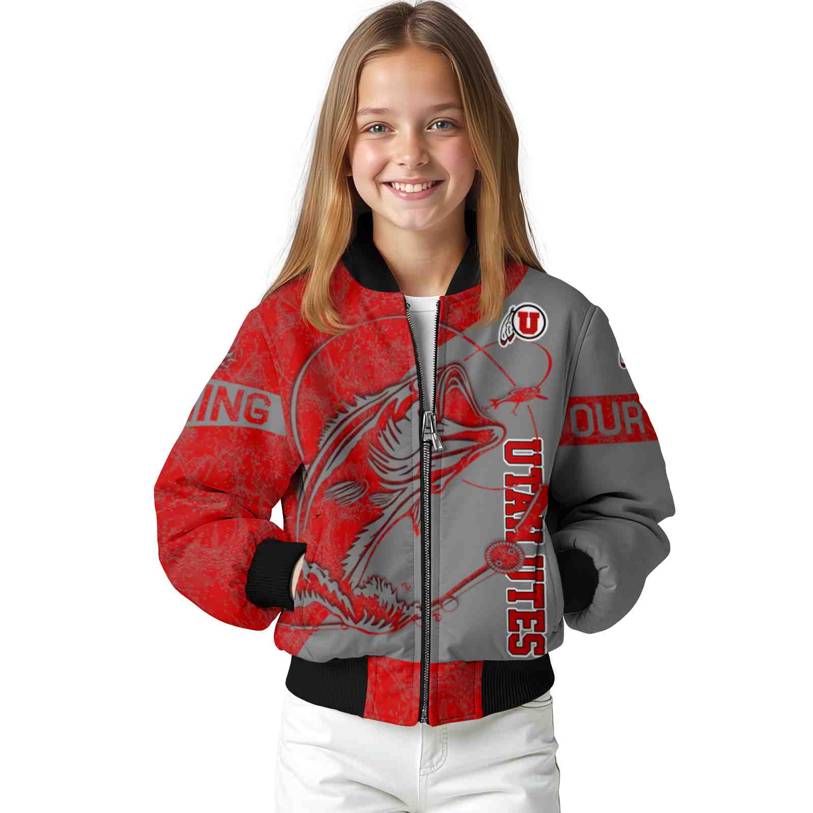custom utah utes fishing rod gray jacket top rated custom utah utes fishing rod gray jacket top rated