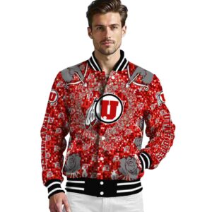 custom utah utes heart explosion red jacket high quality