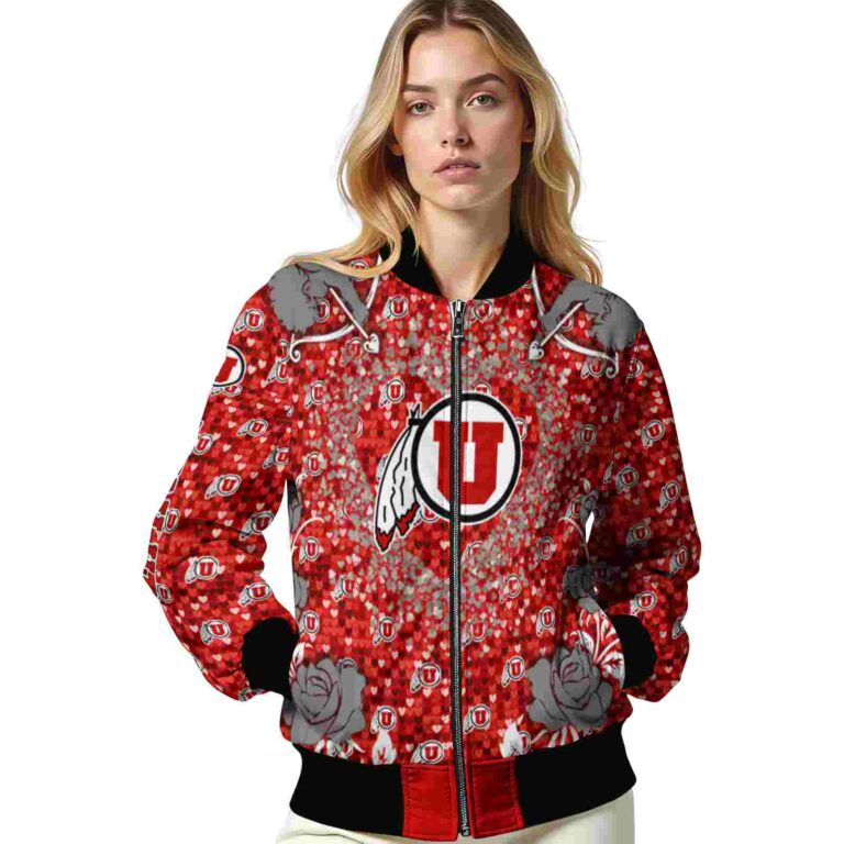 custom utah utes heart explosion red jacket latest model