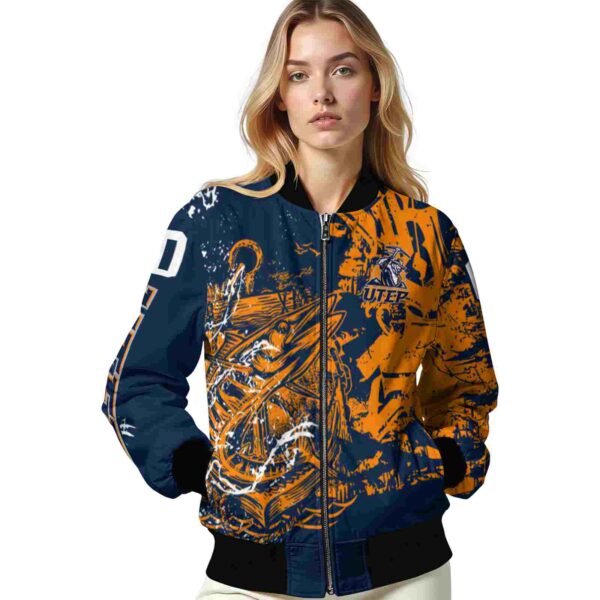 custom utep miners fishing art blue jacket latest model