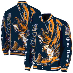 custom utep miners fishing passion blue white jacket fashion forward