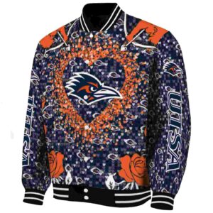 custom utsa roadrunners heart explosion orange jacket best selling
