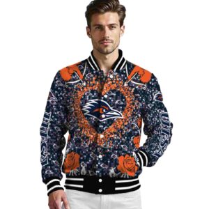 custom utsa roadrunners heart explosion orange jacket high quality