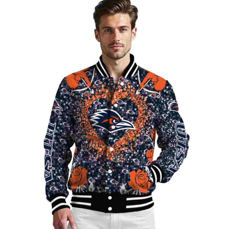 custom utsa roadrunners heart explosion orange jacket high quality
