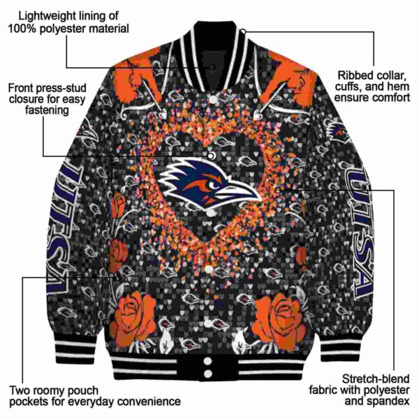 custom utsa roadrunners heart explosion orange jacket new arrival