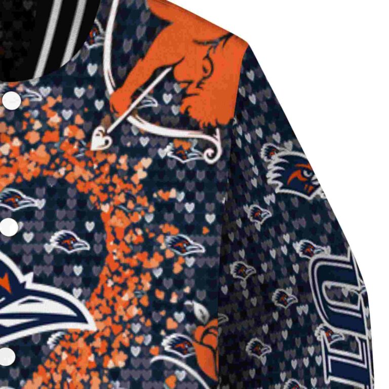 custom utsa roadrunners heart explosion orange jacket premium grade