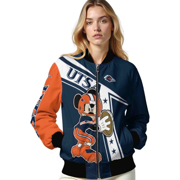 custom utsa roadrunners mickey football orange white jacket latest model