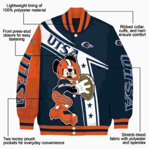 custom utsa roadrunners mickey football orange white jacket new arrival