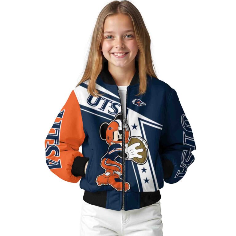 custom utsa roadrunners mickey football orange white jacket top rated