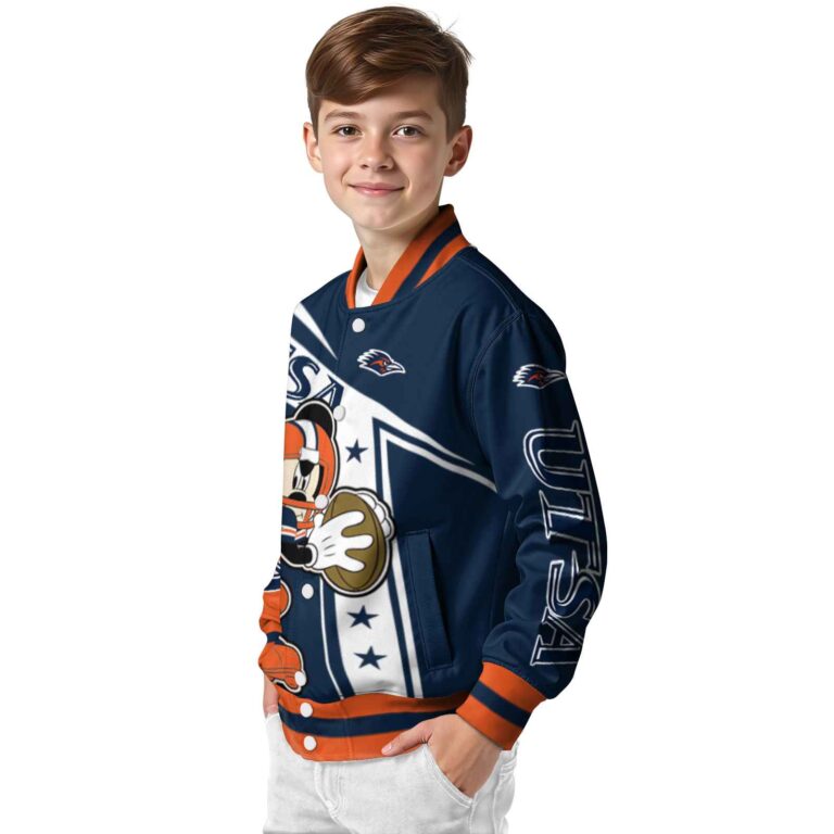 custom utsa roadrunners mickey football orange white jacket trendy