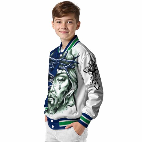 custom vancouver canucks jesus tears blue white jacket trendy
