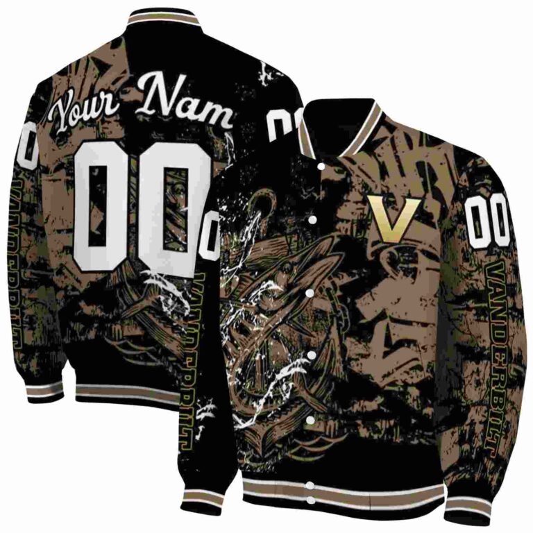 custom vanderbilt commodores fishing art black jacket fashion forward