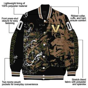 custom vanderbilt commodores fishing art black jacket new arrival