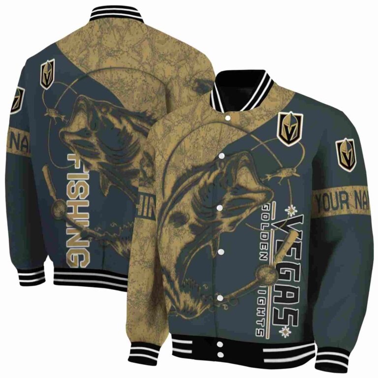 custom vegas golden knights fishing rod gray jacket fashion forward