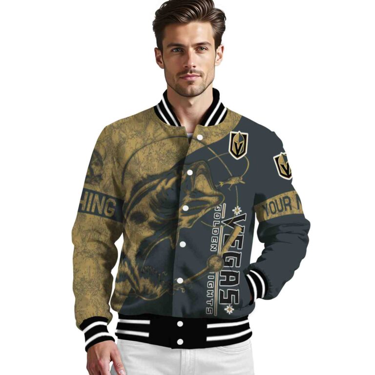 custom vegas golden knights fishing rod gray jacket high quality
