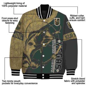 custom vegas golden knights fishing rod gray jacket new arrival