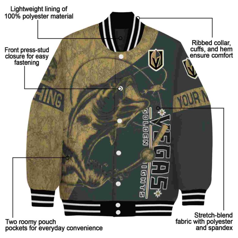custom vegas golden knights fishing rod gray jacket new arrival