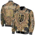 custom vegas golden knights heart explosion tan jacket best selling