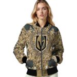 custom vegas golden knights heart explosion tan jacket best selling