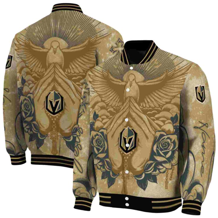 custom vegas golden knights praying hands tan jacket fashion forward