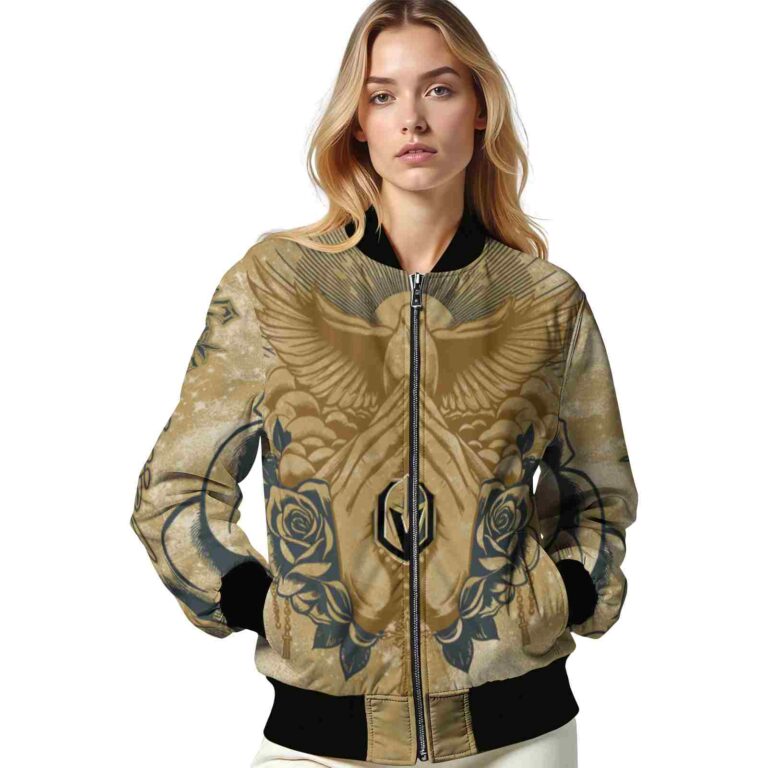 custom vegas golden knights praying hands tan jacket latest model