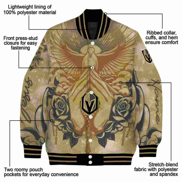 custom vegas golden knights praying hands tan jacket new arrival