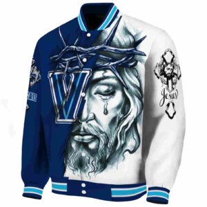 custom villanova wildcats jesus tears navy white jacket best selling