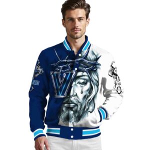 custom villanova wildcats jesus tears navy white jacket high quality