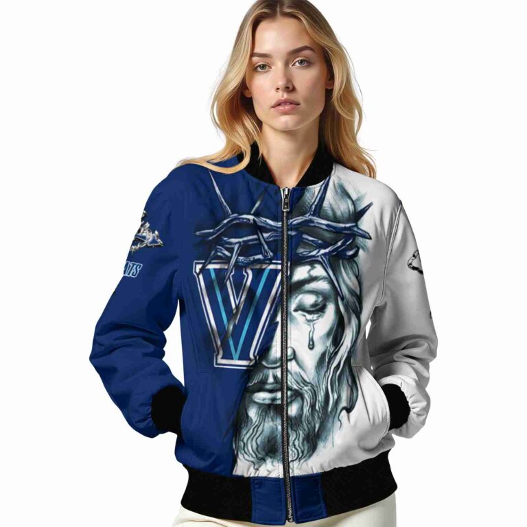 custom villanova wildcats jesus tears navy white jacket latest model
