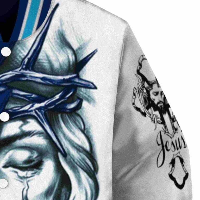 custom villanova wildcats jesus tears navy white jacket premium grade