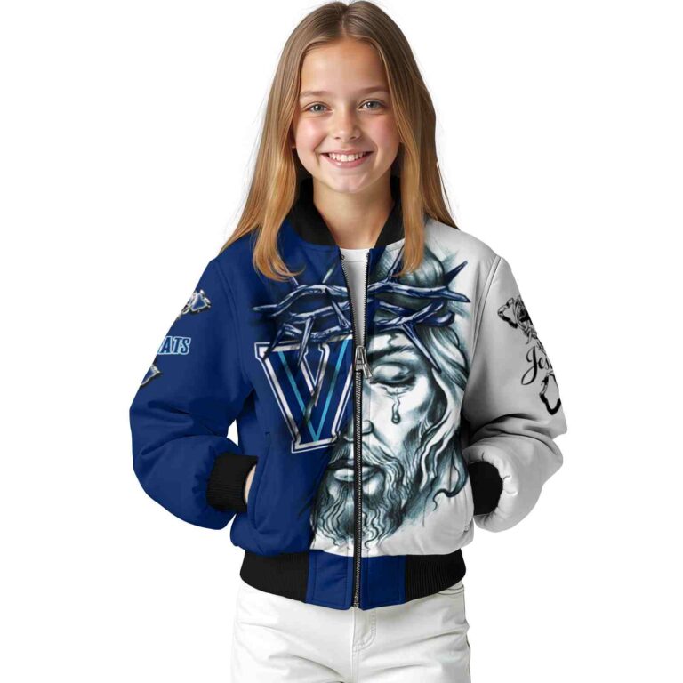 custom villanova wildcats jesus tears navy white jacket top rated