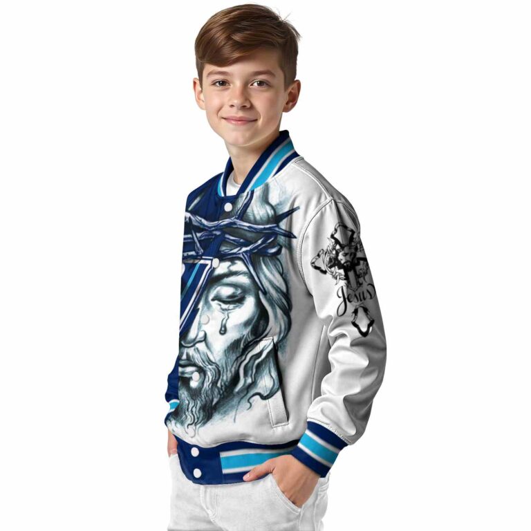 custom villanova wildcats jesus tears navy white jacket trendy