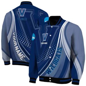 custom villanova wildcats wave patterns navy jacket fashion forward