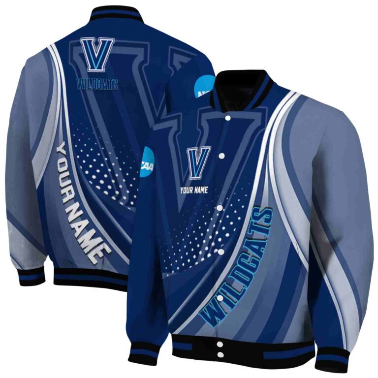custom villanova wildcats wave patterns navy jacket fashion forward