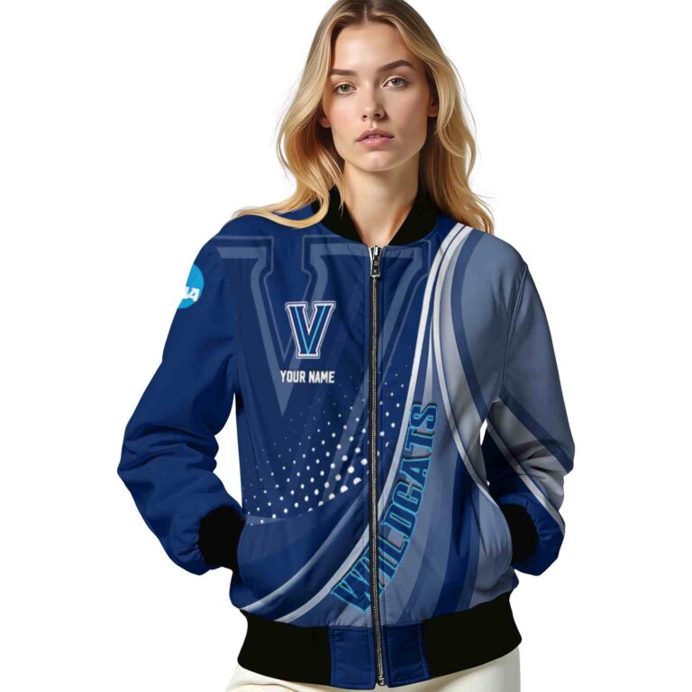 custom villanova wildcats wave patterns navy jacket latest model