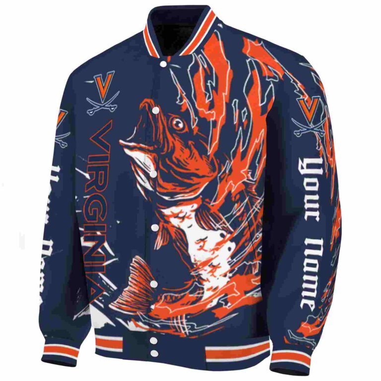 custom virginia cavaliers fishing passion blue white jacket best selling