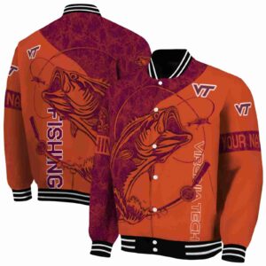 custom virginia tech hokies fishing rod orange jacket fashion forward