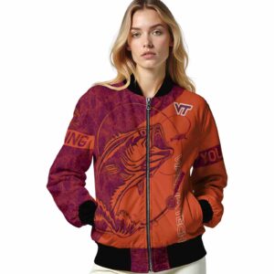 custom virginia tech hokies fishing rod orange jacket latest model